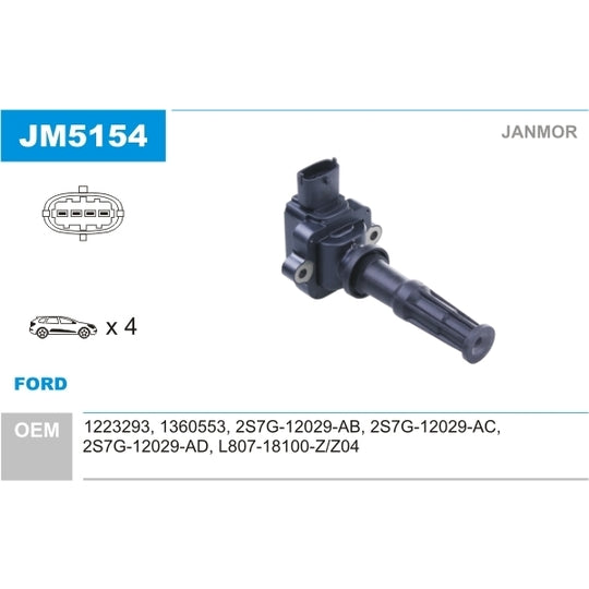 Janmor Ignition coil to suit Ford