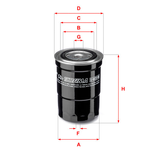 Sofima Fuel filter to suit Mitsubishi
