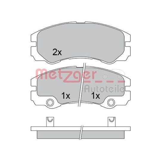 Metzger Brake Pad Set, disc brake to suit Opel