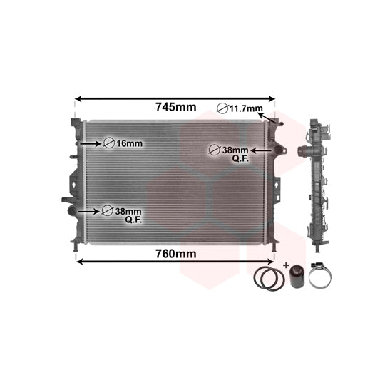 Van Wezel Radiator, engine cooling to suit Ford, Land Rover, Volvo