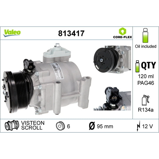 Valeo Compressor, air conditioning to suit Ford