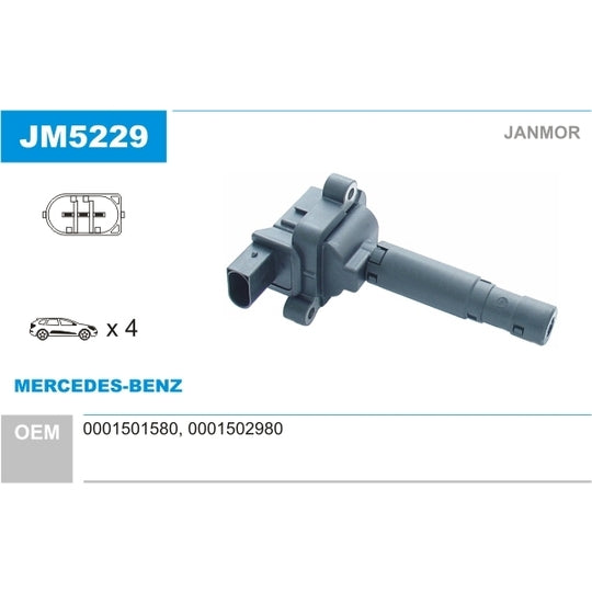 Janmor Ignition coil to suit Mercedes-Benz