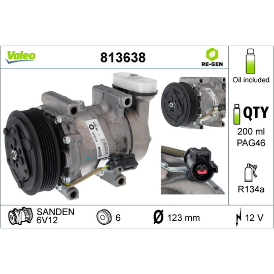 Valeo Compressor, air conditioning to suit Ford, Mazda