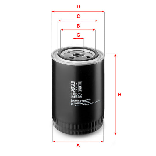 Sofima Oil filter to suit Ford, Citroën, Volvo