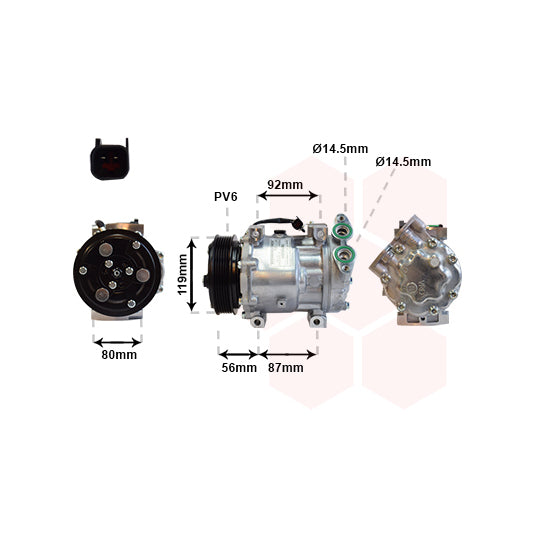 Van Wezel Compressor, air conditioning to suit Ford, Mazda