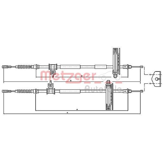 Metzger Cable, parking brake to suit Ford