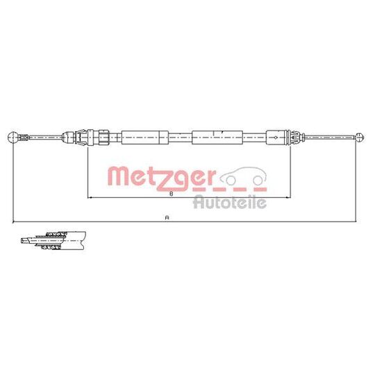 Metzger Cable, parking brake to suit Renault, Opel