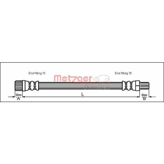 Metzger Brake Hose to suit Peugeot