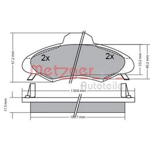 Metzger Brake Pad Set, disc brake to suit Ford