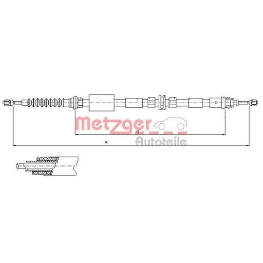 Metzger Cable, parking brake to suit Ford