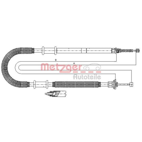 Metzger Cable, parking brake to suit Fiat