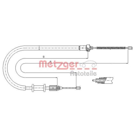 Metzger Cable, parking brake to suit Nissan, Renault