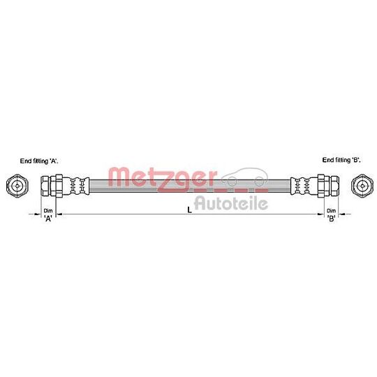 Metzger Brake Hose to suit VW