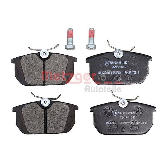 Metzger Brake Pad Set, disc brake to suit Fiat, Alfa Romeo, Lancia
