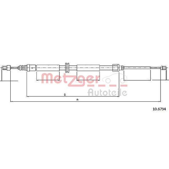 Metzger Cable, parking brake to suit Renault