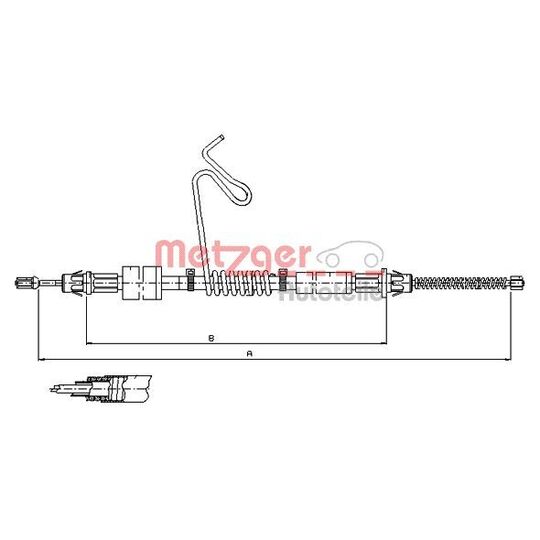 Metzger Cable, parking brake to suit Ford