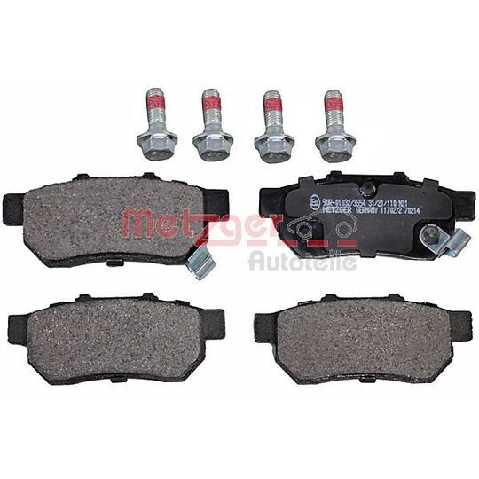 Metzger Brake Pad Set, disc brake to suit Honda