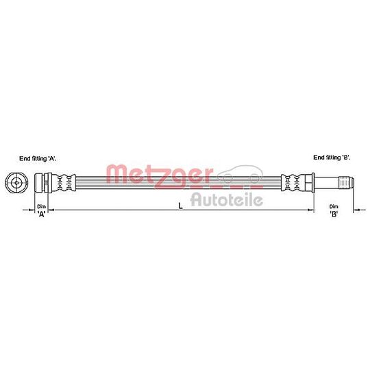 Metzger Brake Hose to suit Ford