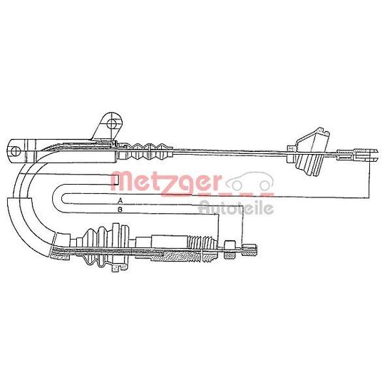 Metzger Cable, parking brake to suit Volvo