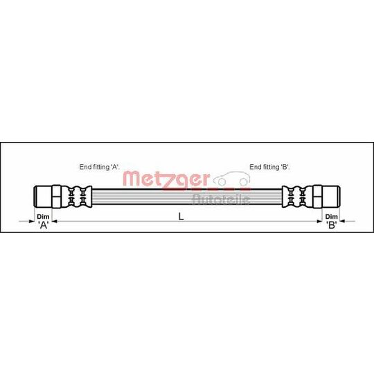 Metzger Brake Hose to suit VAG