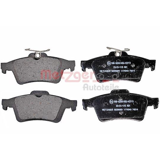 Metzger 1170343 Brake Pad Set, disc brake to suit Ford, Opel