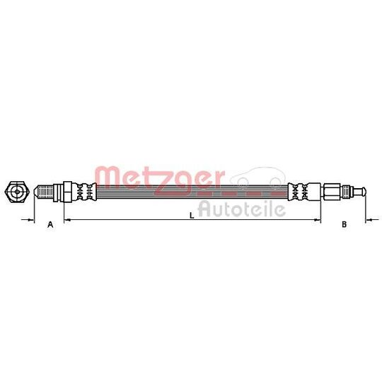 Metzger Brake Hose to suit Ford