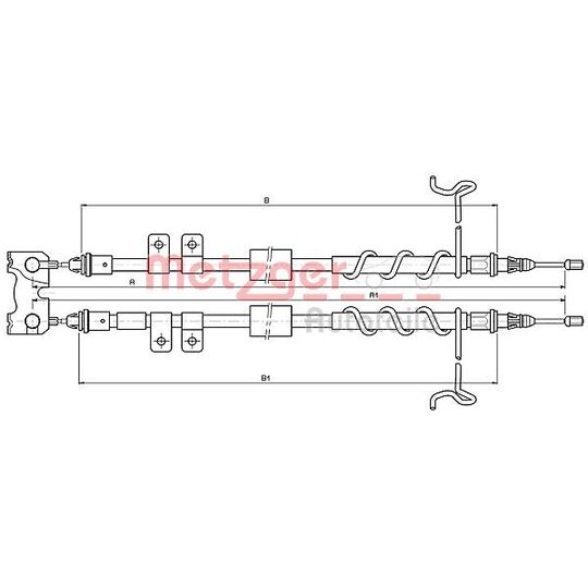 Metzger Cable, parking brake to suit Ford