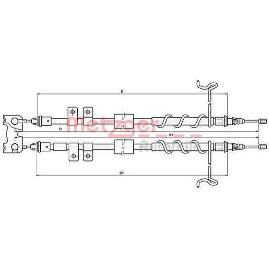 Metzger Cable, parking brake to suit Ford