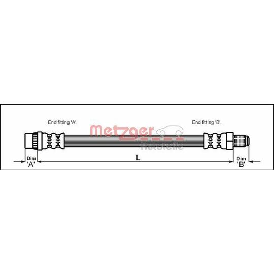 Metzger Brake Hose to suit Renault