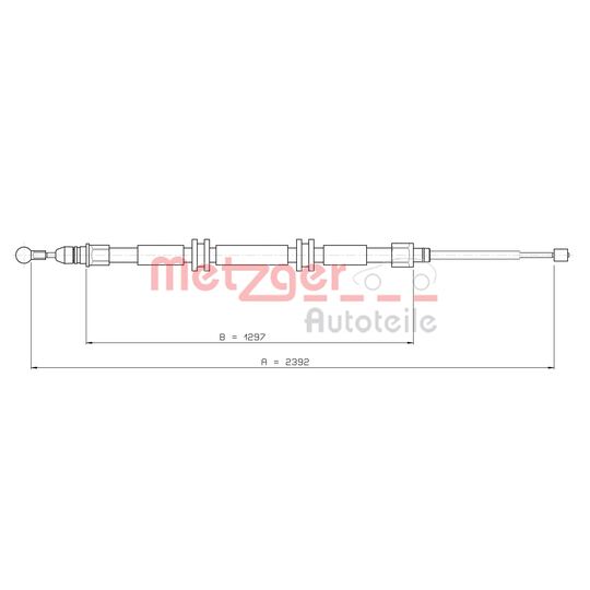Metzger Cable, parking brake to suit Renault