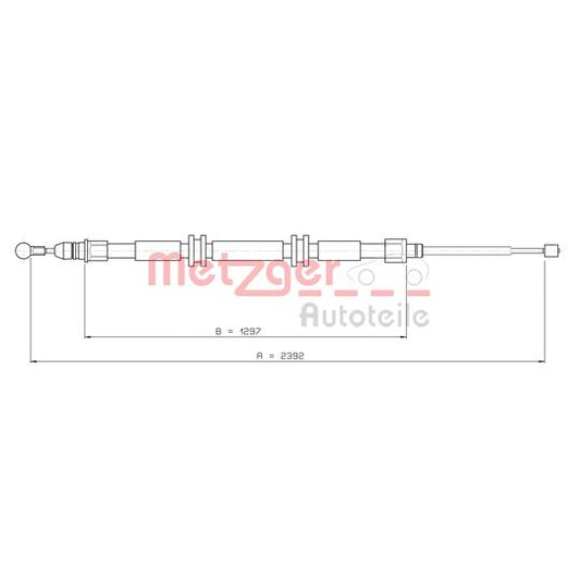 Metzger Cable, parking brake to suit Renault