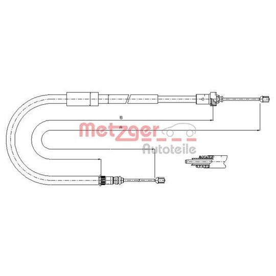 Metzger Cable, parking brake to suit Renault