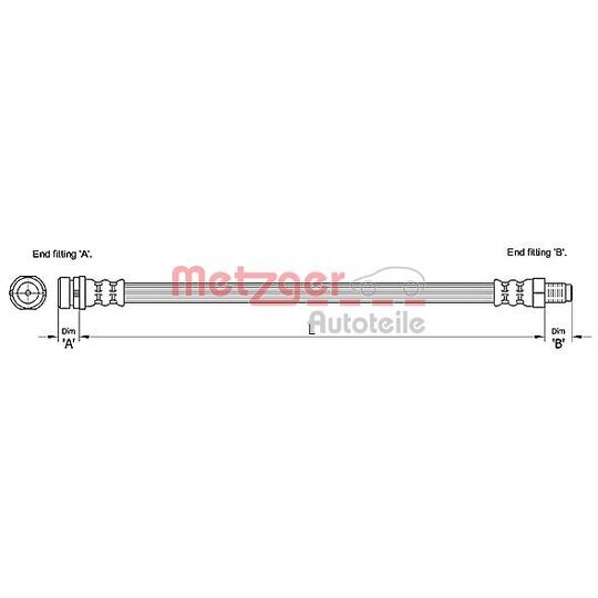 Metzger Brake Hose to suit Ford