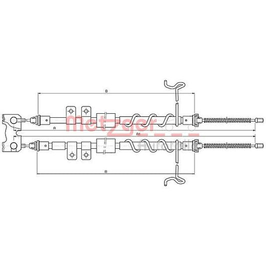 Metzger Cable, parking brake to suit Ford