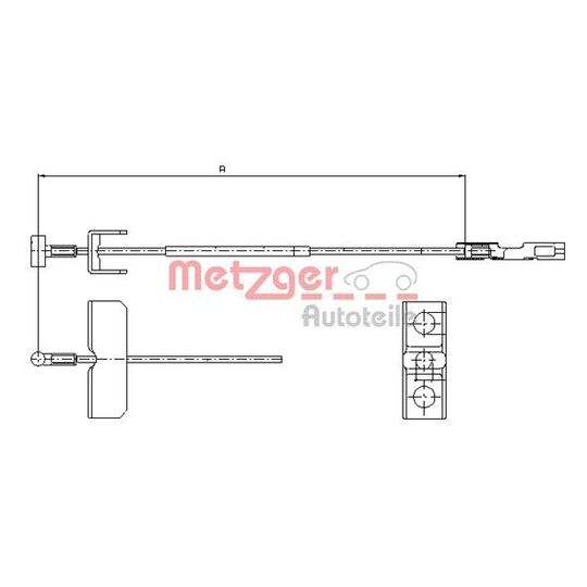 Metzger Cable, parking brake to suit Renault, Opel