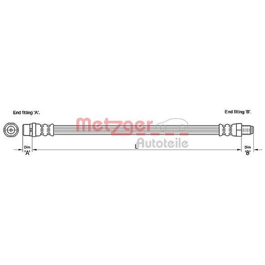 Metzger Brake Hose to suit Audi