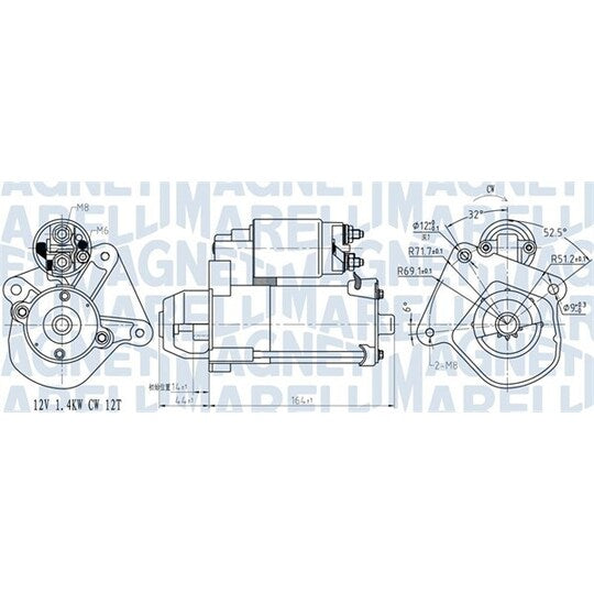 Magneti Marelli Starter to suit Ford, Mazda