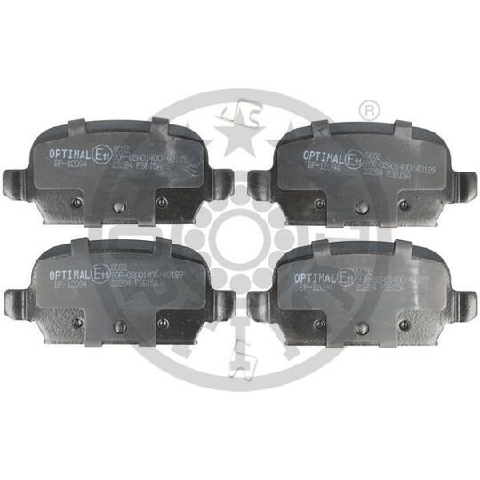 Optimal Brake Pad Set, disc brake to suit Opel, Vauxhall