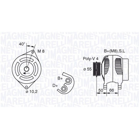 Magneti Marelli Alternator to suit Fiat