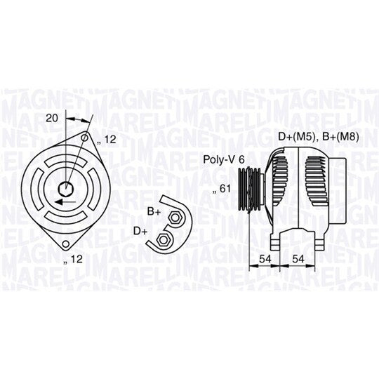 Magneti Marelli Alternator to suit Fiat