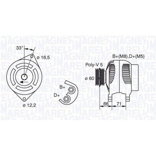 Magneti Marelli Alternator to suit Fiat