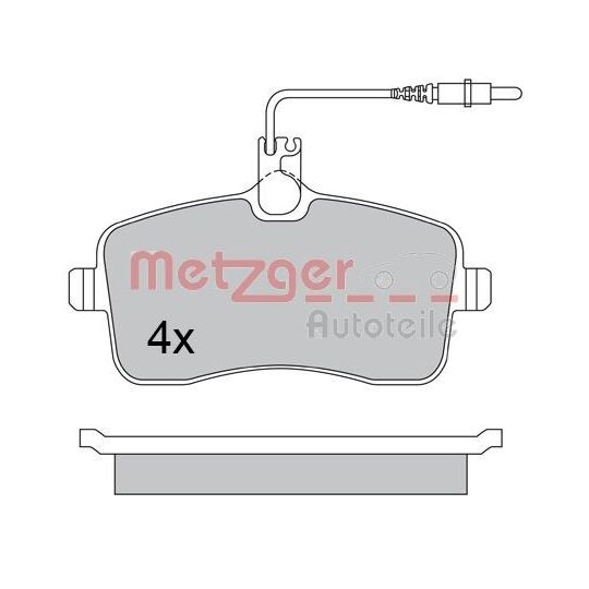 Metzger Brake Pad Set, disc brake to suit Peugeot