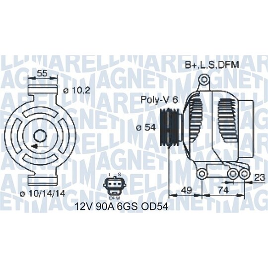 Magneti Marelli Alternator to suit Ford