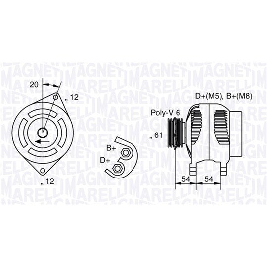 Magneti Marelli Alternator to suit Fiat