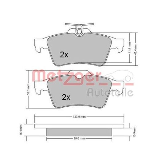 Metzger Brake Pad Set, disc brake to suit Ford, Mazda, Citroën