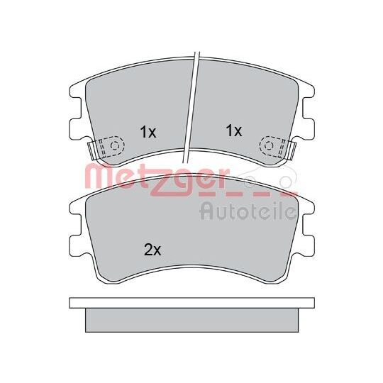 Metzger Brake Pad Set, disc brake to suit Mazda