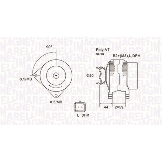 Magneti Marelli Alternator to suit Nissan, Renault, Opel
