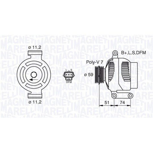 Magneti Marelli Alternator to suit Ford