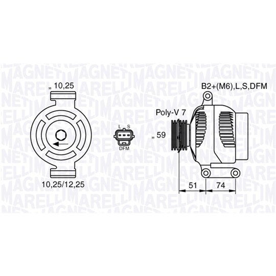 Magneti Marelli Alternator to suit Ford