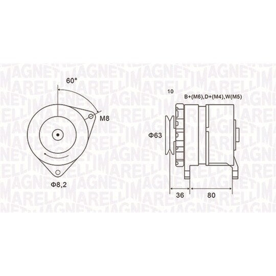 Magneti Marelli Alternator to suit Ford, Land Rover, Rover